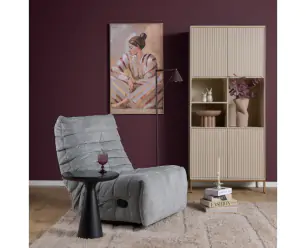 Relaxfauteuil Zen - Draaibaar & Verstelbaar - Aragon stof - Grey - 78×97×90 cm - Starfurn