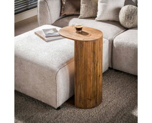 Overzettafel Wave - Massief mango zand