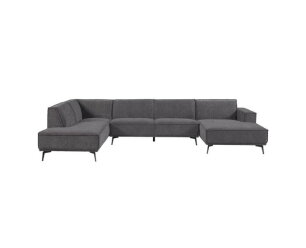 Leeds Chaise R - 2 5 - Ottoman L - City 464 Black Blue