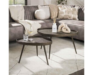 Salontafel Contour driehoekig set/2 - Brons liquid metal