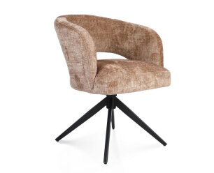 Eetkamerstoel Demi | Cinnamon | Poot Black | Met armleuning