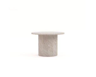 Ronde Salontafel Sofia Travertin ø60 cm - Wit