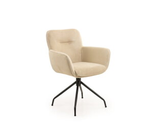 Eetkamerstoel Helsinki draaibaar Atlas zwart - Pella beige 05