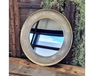 Large Brass Antique Round Mirror