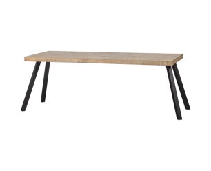Combi-tablo: Mango Visgraat 180x90 & 2-standen Poot Vierk - WOOOD
