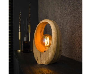 Tafellamp 1L Arch wood - Massief mango naturel