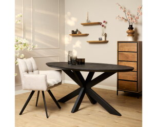 Eettafel Brandy Black | 160 cm | Ovaal