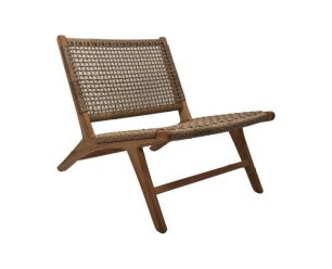 HSM Collection-Tuin Loungestoel Rio-66x80x65-Naturel/Naturel-Teak/Bananenblad