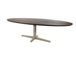 Eetkamertafel 160, ovaal, poot Beige, Mango Brown Walnut - Scorpio Table Collection