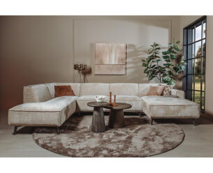 Tower Living Leeds Chaise R - 2 5 - Ottoman L - Touch 102 Beige