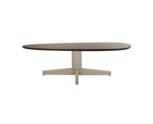 Salontafel Taurus organisch zwarte poot Mangohout 130x70 cm - walnoot