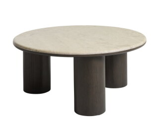 Salontafel Piazze rond &Oslash;90 cm marmer - Beige