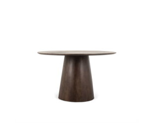 Eettafel Job Rond mangohout 140 cm - Walnoot - Japandi