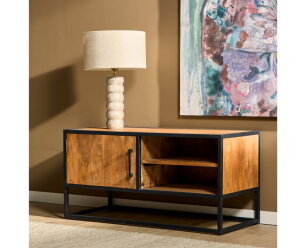 Tv meubel Denver | Mangohout en staal | 100 cm