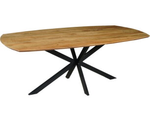 Eettafel Nevada deens ovaal mangohout 160x90 cm - Naturel
