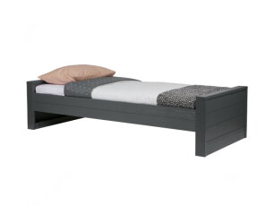 Dennis Bed 90x200 Cm Grenen Steel Grey Geborsteld [fsc] - WOOOD