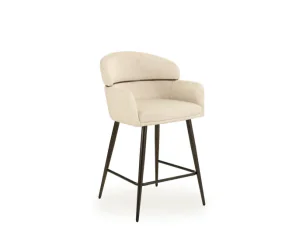 Barstoel Valencia draaibaar Jupiter zwart - Be Handsome beige 170 - 65 cm