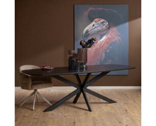 Eettafel Elegance Deens ovaal Zwart | 200x100 cm