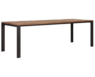 Dining table Tracks,78x250x90 cm, 3 cm recycled teakwood top