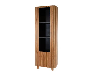 Boekenkast 190 met 1 deur en 3 open vakken, Acacia Natural - Zanzibar Collection