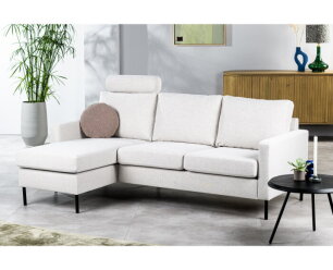 3 zits bank CL L+R, met hoofdsteun, stof Valente, V920 naturel