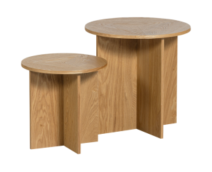 Set V 2 - Lina Bijzettafels Hout Naturel - WOOOD