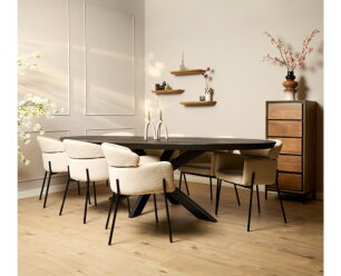 Eettafel Brandy Black | 300 cm | Ovaal