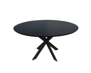 Eiken eettafel Ferris | Rond 150 cm | Zwart