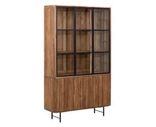 Showcase Lagoon, 2x3 doors,210x130x40 cm, teakwood