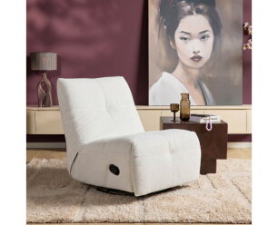 Starfurn Relaxfauteuil Lazy - pixie Off White - Draaibaar & verstelbaar - 82x103x96 cm
