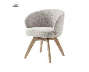 Brescia Armstoel - fabric Puente 06 beige white (draaibaar)