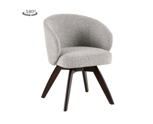 Brescia armchair swivel 180&deg; Espresso- Puente 09 light grey