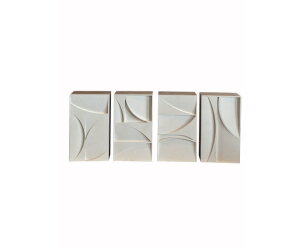 Wandkast Set Van 4 Met Kunst/Decoratie - White 4x 28x15x48