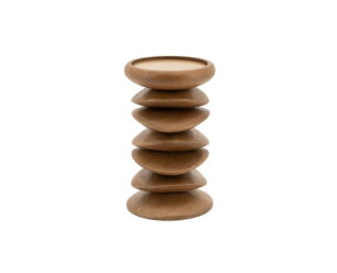Pillar candle holder Kasane - bruin | BY-BOO