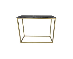 Console tafel Marseille - 100x35x75 - Zwart/goud - Marmer/metaal