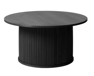 Zwarte ronde salontafel met latjes 90 cm