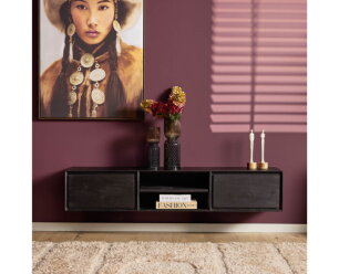 Zwevend tv meubel Ambiance Black | 160 cm