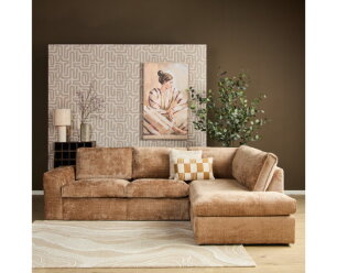 MySofa Teddy Hoekbank Cinnamon 2,5 zits+Divan Rechts