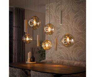 Hanglamp Stellar pendel 5+4L - Beige