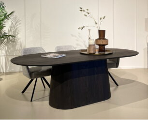 Eettafel Tobago ovaal eikenhout 230x110 cm - Espresso