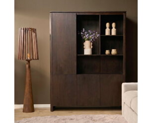 Vakkenkast XL Dallas Bruin Mangohout 160 cm