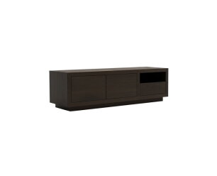 Tampere TV dressoir 150 met 2 deuren, 1 lade en 1 open vak, Intense Black - Oak Collection