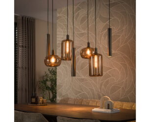 Hanglamp Serene 4+3L - Sienna bruin