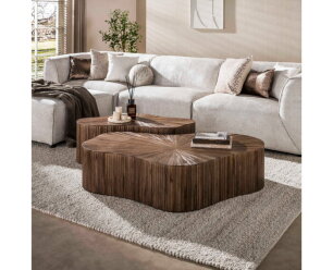 Salontafel Maya Teak XL shamrock set/2 - Massief teak espresso