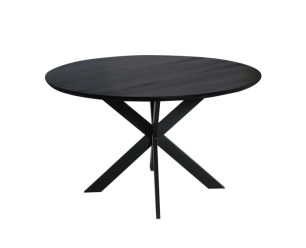 Eiken eettafel Ferris | Rond 130 cm | Zwart