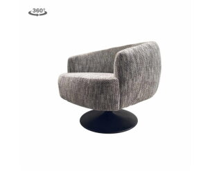 Barga Fauteuil - fabric TED 8 white-grey (draaibaar)