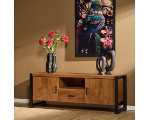 Tv-meubel Britt 150 cm mango metaal - Naturel | Meubelplaats