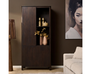Vakkenkast Dallas Bruin Mangohout 90 cm