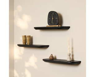 Wandplank Gusta Black | 60 cm | Set van 3