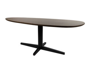 Eetkamertafel 220, organisch, poot Black, Mango Brown Walnut - Taurus Table Collection